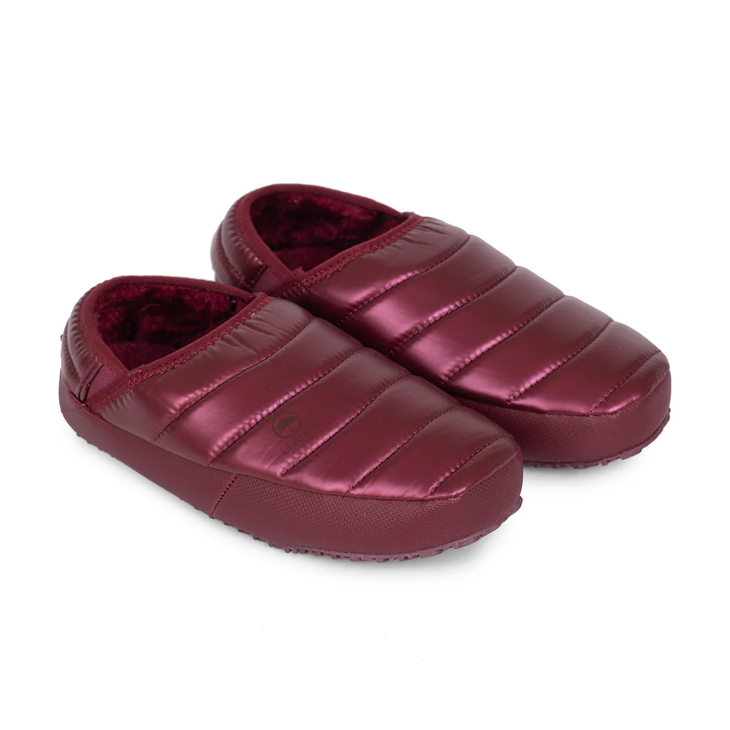 Combo Manta Sherpa Gris Jaspeado + Pantufla Burdeo Llaima - Image 4