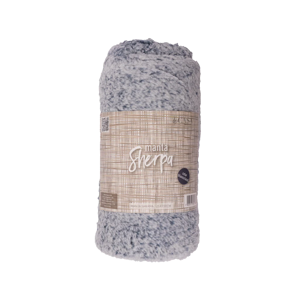 Combo Manta Sherpa Gris Jaspeado + Pantufla Burdeo Llaima - Image 8