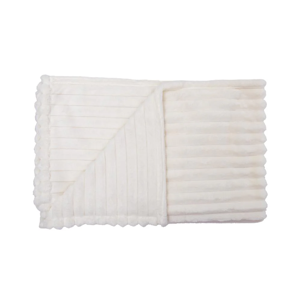 Combo Mantas Fleece Panal y Stripes 125x150 cm Beige, Gris Oscuro, Ecru y Gris - Image 9