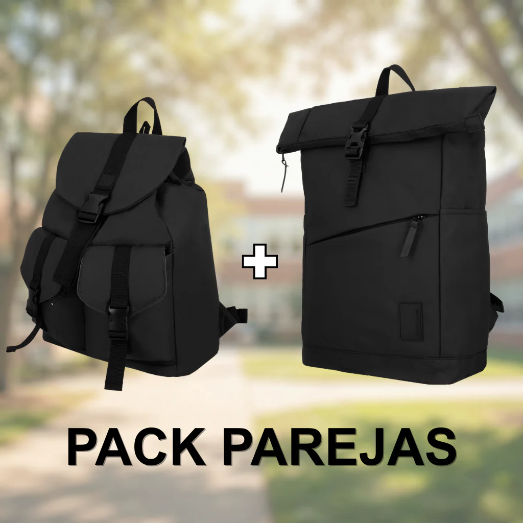 Combo Mochila Cairo 30 Litros Negro + Mochila Venice 22 Litros Negro Saxoline - Image 2