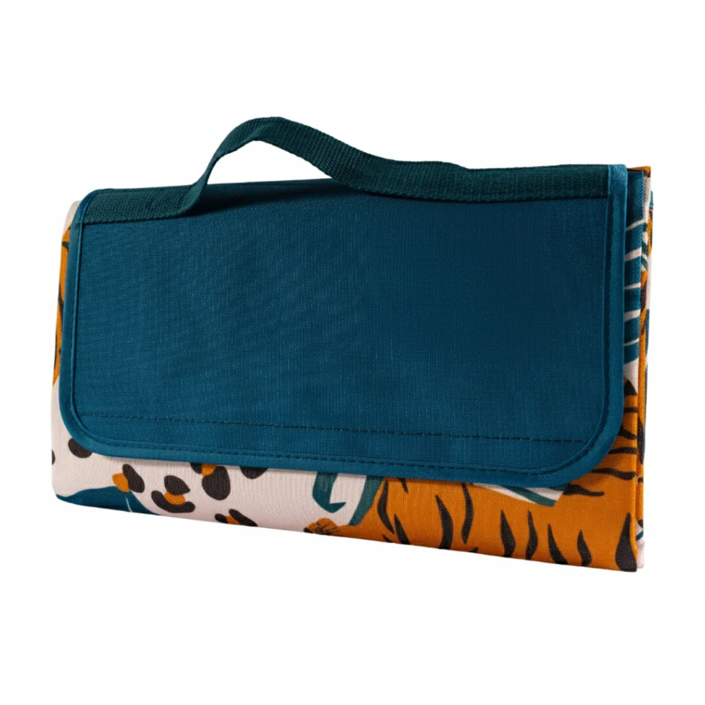 Combo Mochila Cooler 15Lt Gris y Manta Picnic Playa Beige Tigres Impermeables - Image 2
