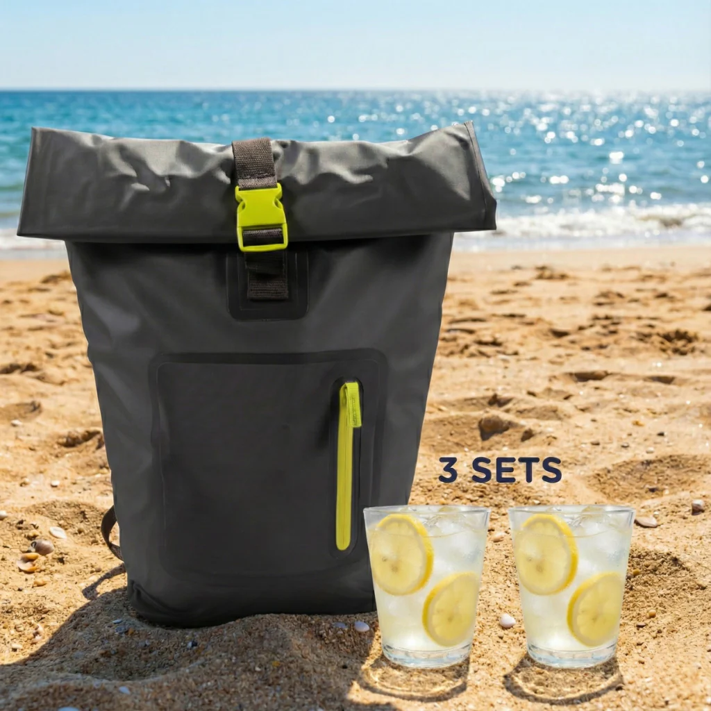 Combo Mochila Cooler Impermeable + 6 Vasos Acrílicos para Agua - Image 2