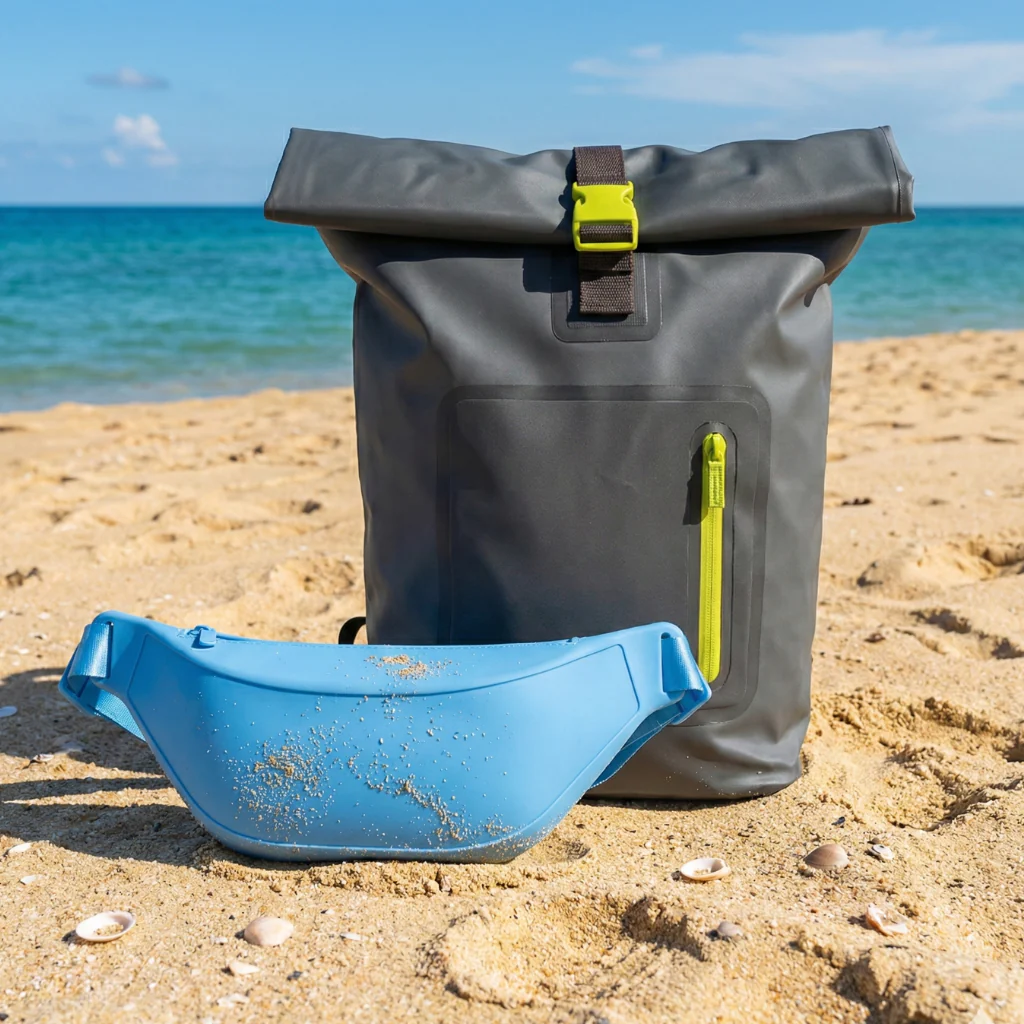 Combo Mochila Cooler 15Lt Gris +  Banano Celeste
