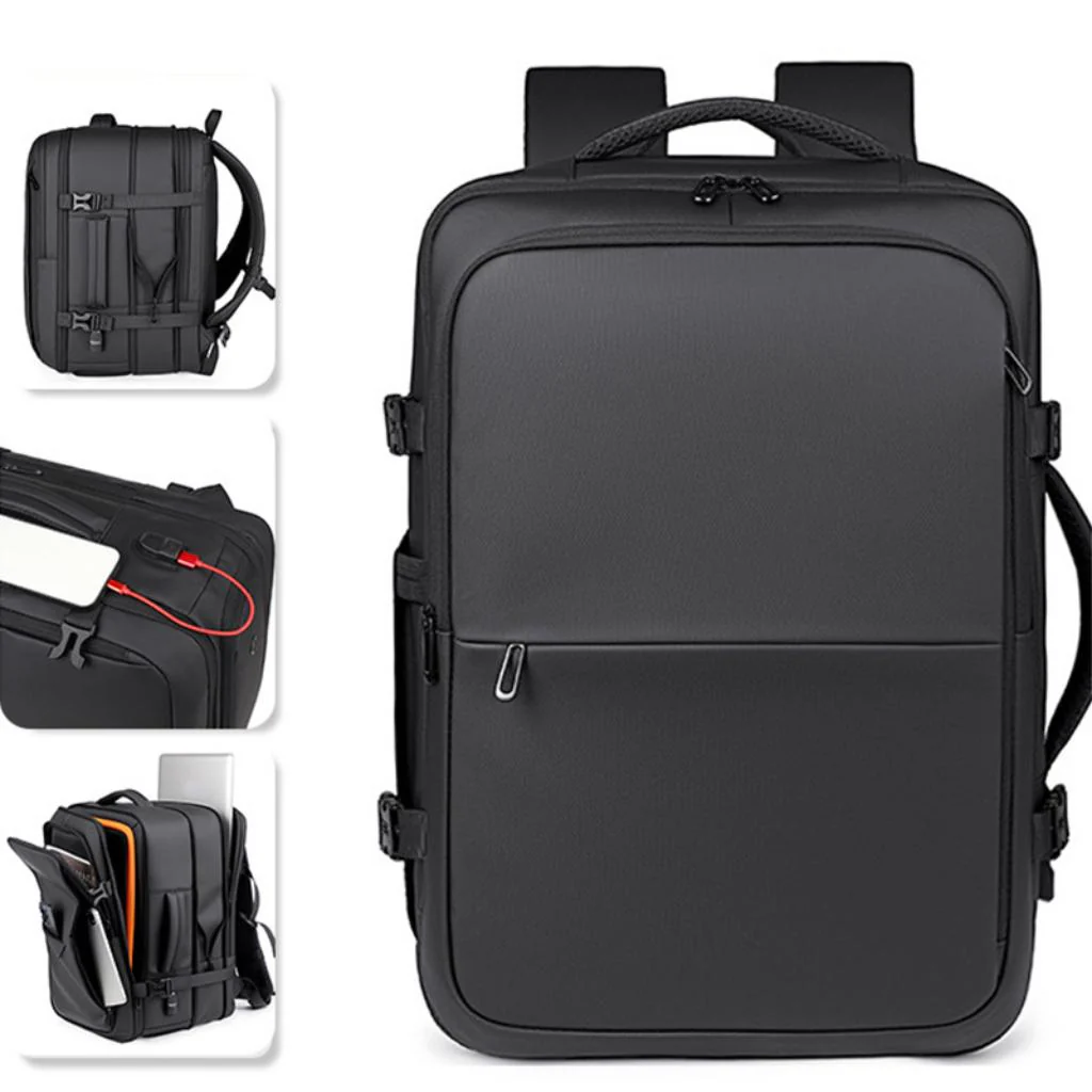 Combo Mochila de Viaje Viral 38L. Expandible Black + Cosmetiquero 24cm x 18cm Gout Aqua - Image 6