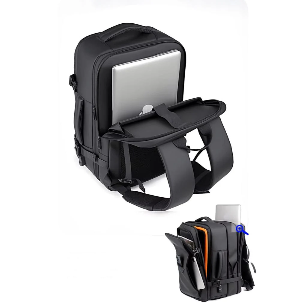 Combo Mochila de Viaje Viral 38L. Expandible Black + Cosmetiquero 24cm x 18cm Gout Aqua - Image 7