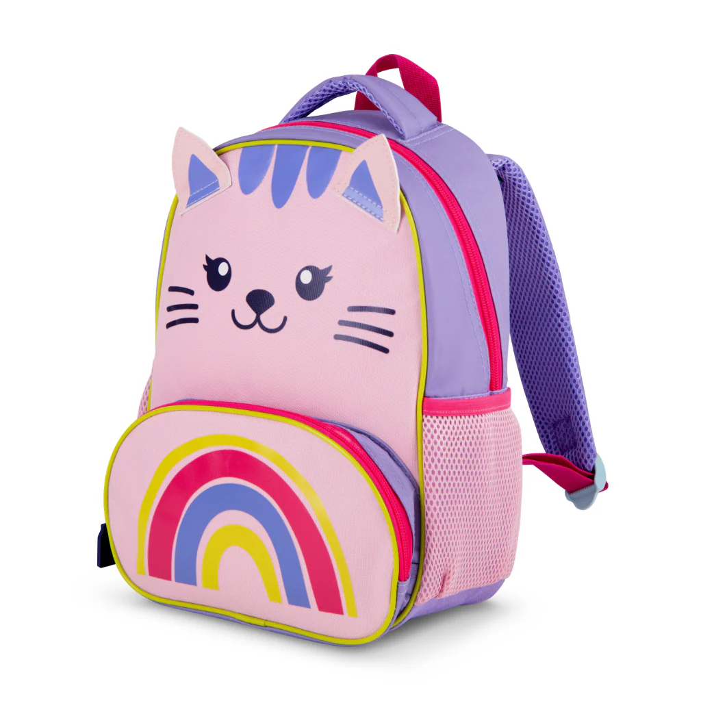 Combo 3x Mochila Preescolar Gato Rosada + Estuche Ayla Rosado Saxoline + Lonchera Longboard Rosa Viejo Saxoline - Image 2