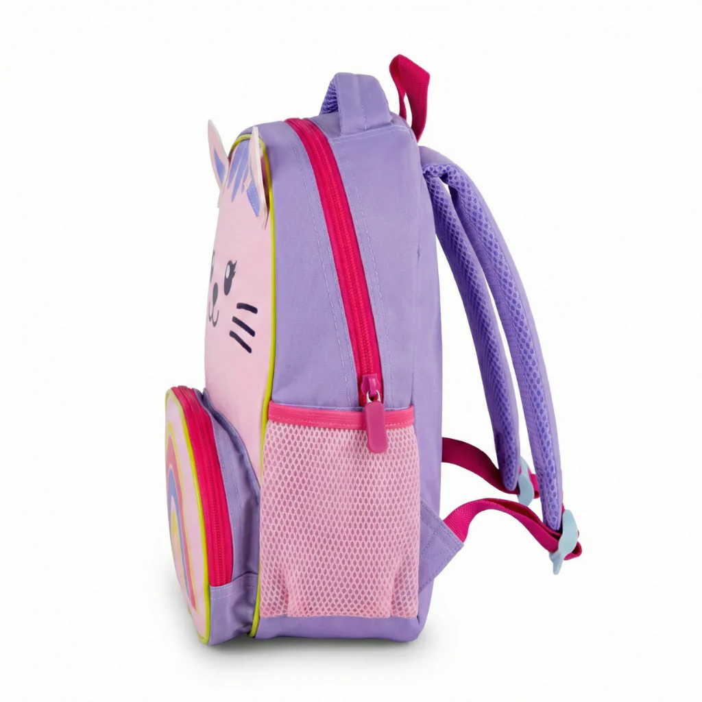 Combo Mochila Preescolar Gato Rosada + Mochila Preescolar Mapache Gris - Image 6