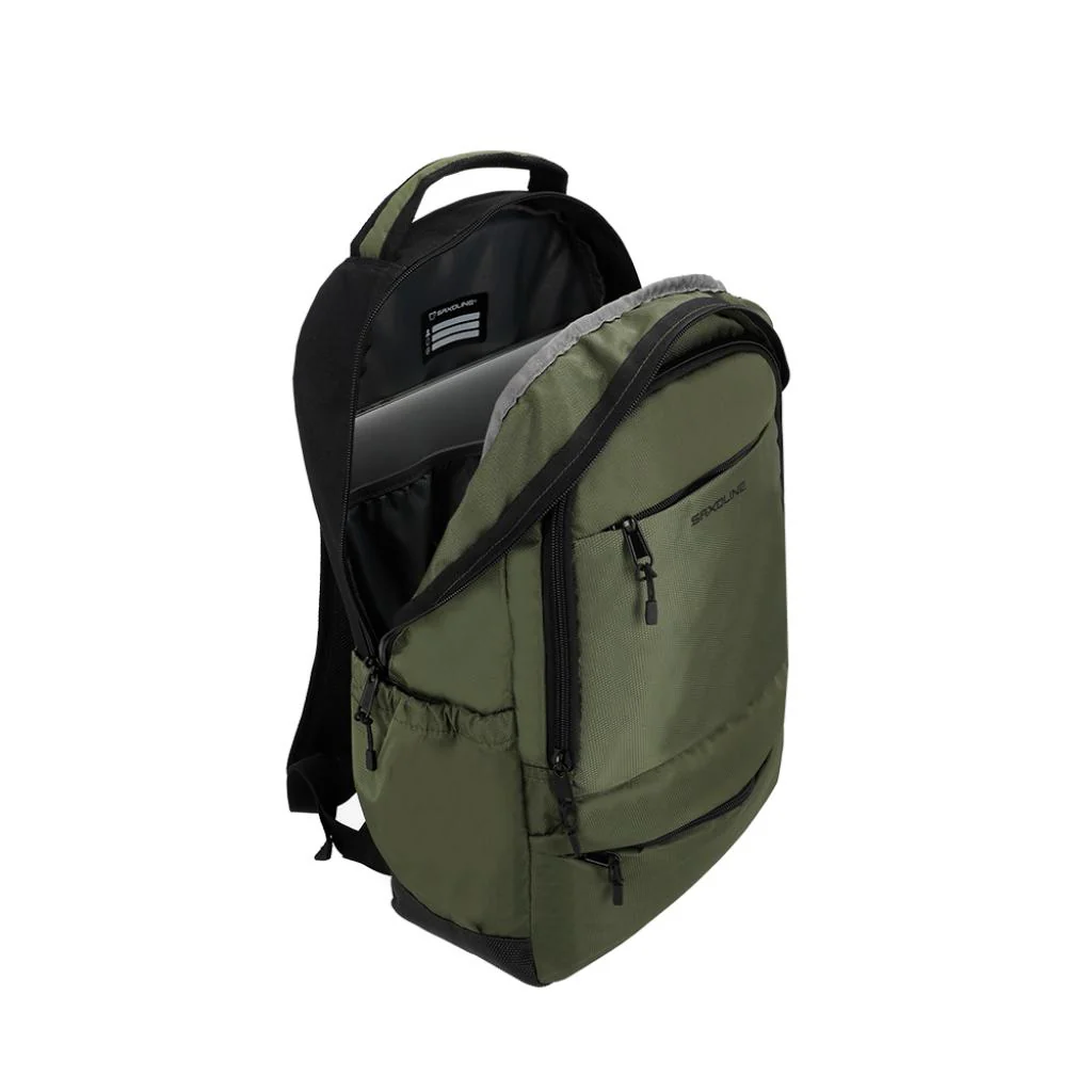 Combo Mochila Saxoline Cardiff Olive Green 30 L + Audífonos Inalámbrico D5 Blanco - Image 12