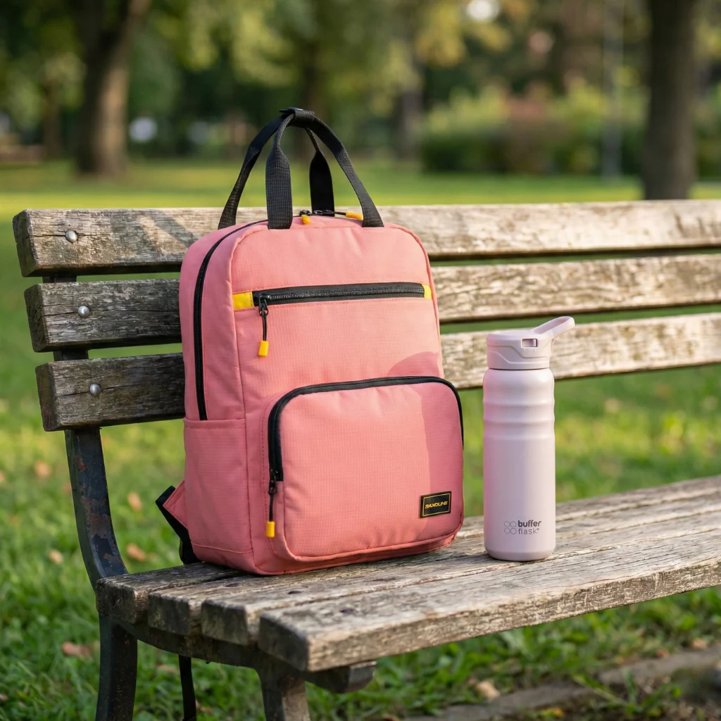 Combo Mochila Saxoline Collins Rosada 20 L + Botella Yosemite1 Buffer 700ml  Pinky