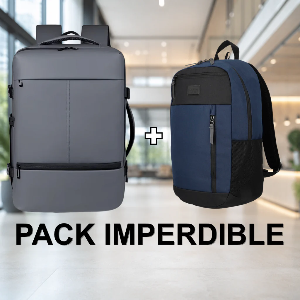Combo Mochila T90 de Viaje Viral 38L Resistente al Agua + Mochila 26L Stanford Azul Saxoline - Image 2