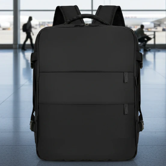 Combo Mochila Travel 40L Negra Expandible + Maleta Mediana Marksman M 24" Celeste - Image 5