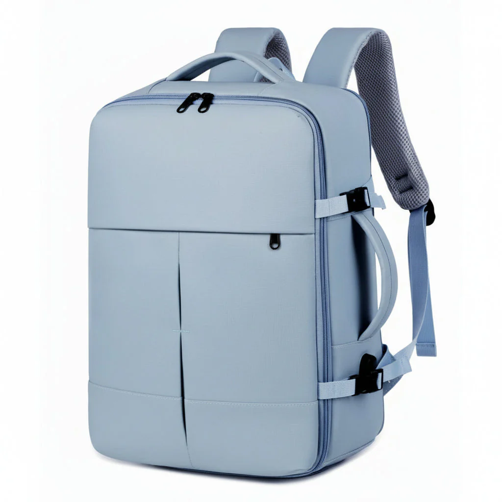 Combo Mochila Travel Navigator 36L Light Blue + Maleta Mediana Marksman M 24" Celeste - Image 3