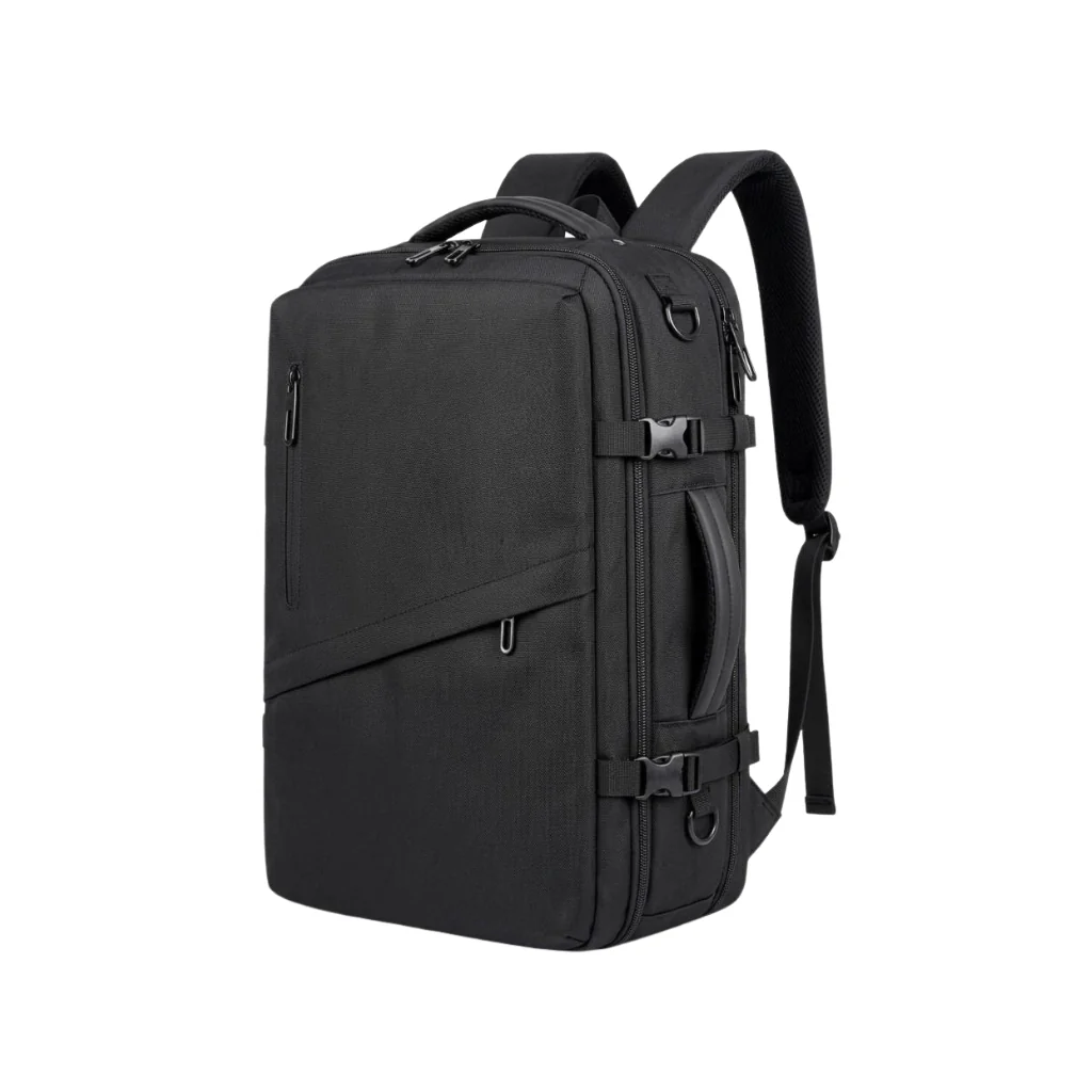 Combo Mochila Travel Navigator 36L Negra + Paraguas Negro Retráctil + Gorro Verde Pompón Intercambiable - Image 3