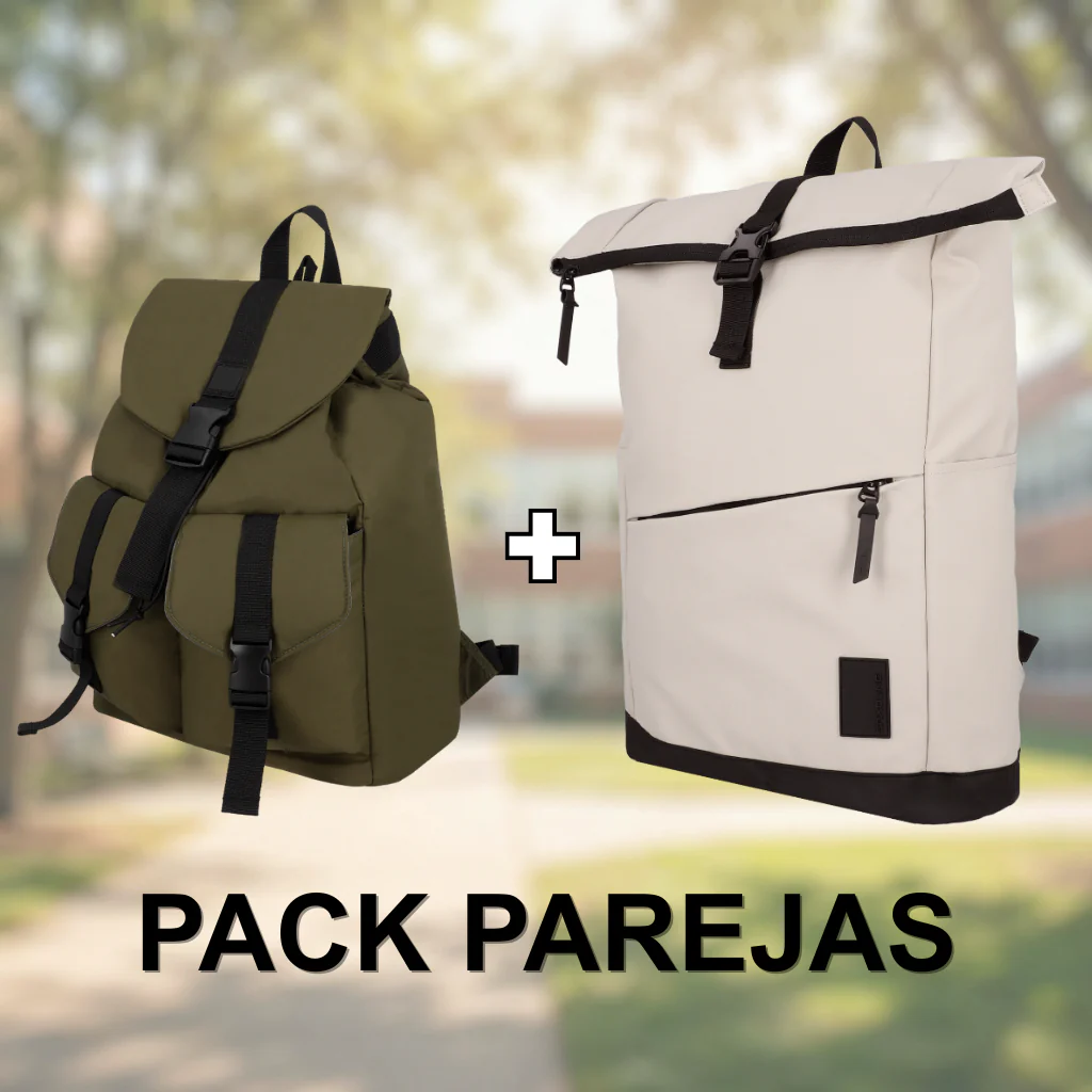 Combo Mochila Venice Oliva 22 Lts + Mochila Cairo 30 Lts Beige Saxoline - Image 9