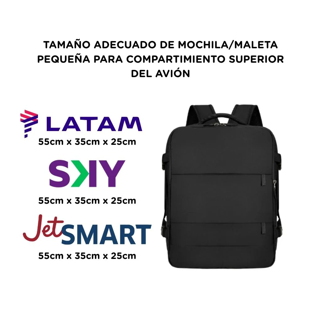 Combo: Mochila Viaje (Cabina Avión)  Negro. + Mochila Viaje Viral 40L Premium Grey. - Image 3