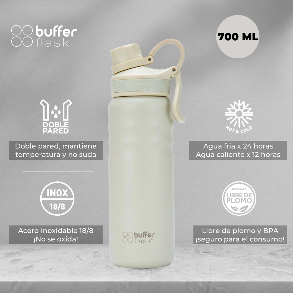 Combo Travel BEIGE: Mochila Viaje 40L + Botella 700ml BUFFER - Image 14