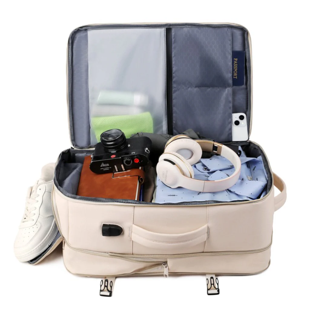 Combo Travel BEIGE: Mochila Viaje 40L + Botella 700ml BUFFER - Image 6