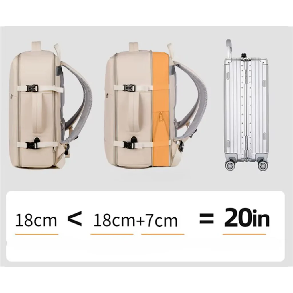 Combo Travel BEIGE: Mochila Viaje 40L + Botella 700ml BUFFER - Image 8