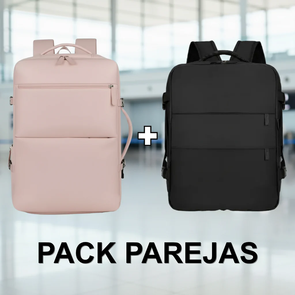 2 Mochilas de Viaje Viral XL 40L (1 Pink & 1 Black).(Cabina Avión). Pack Travel