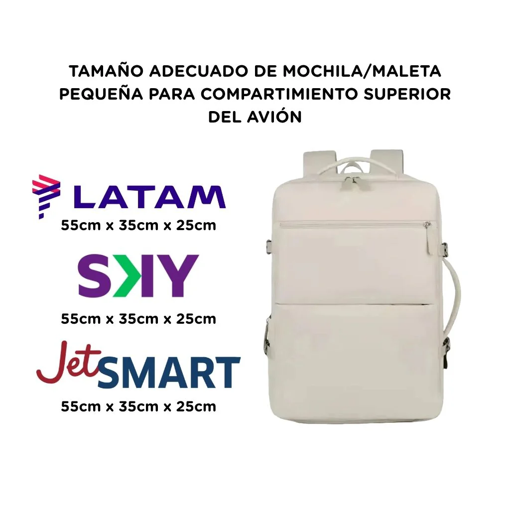 Mochila Viaje Viral 40L Premium Beige Travel . Expandible.(Cabina Avión) - Image 3