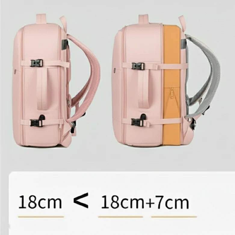Combo 2 Mochilas de Viaje Viral XL (1 Pink & 1 Grey).(Cabina Avión) 40L. Pack Travel - Image 10