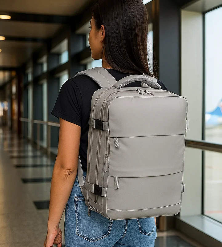 Mochila Viaje Viral 40L Premium travel Grey - Image 5