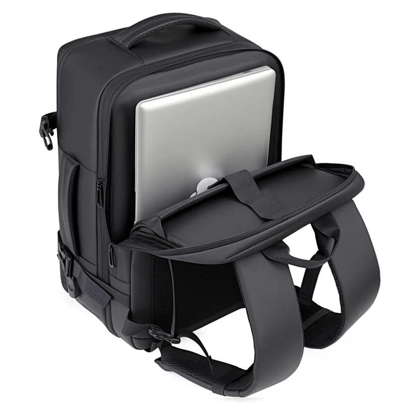 Combo Mochila de Viaje 38L Resistente al Agua + Mochila 26L Carbon Grey Stanford Saxoline - Image 8