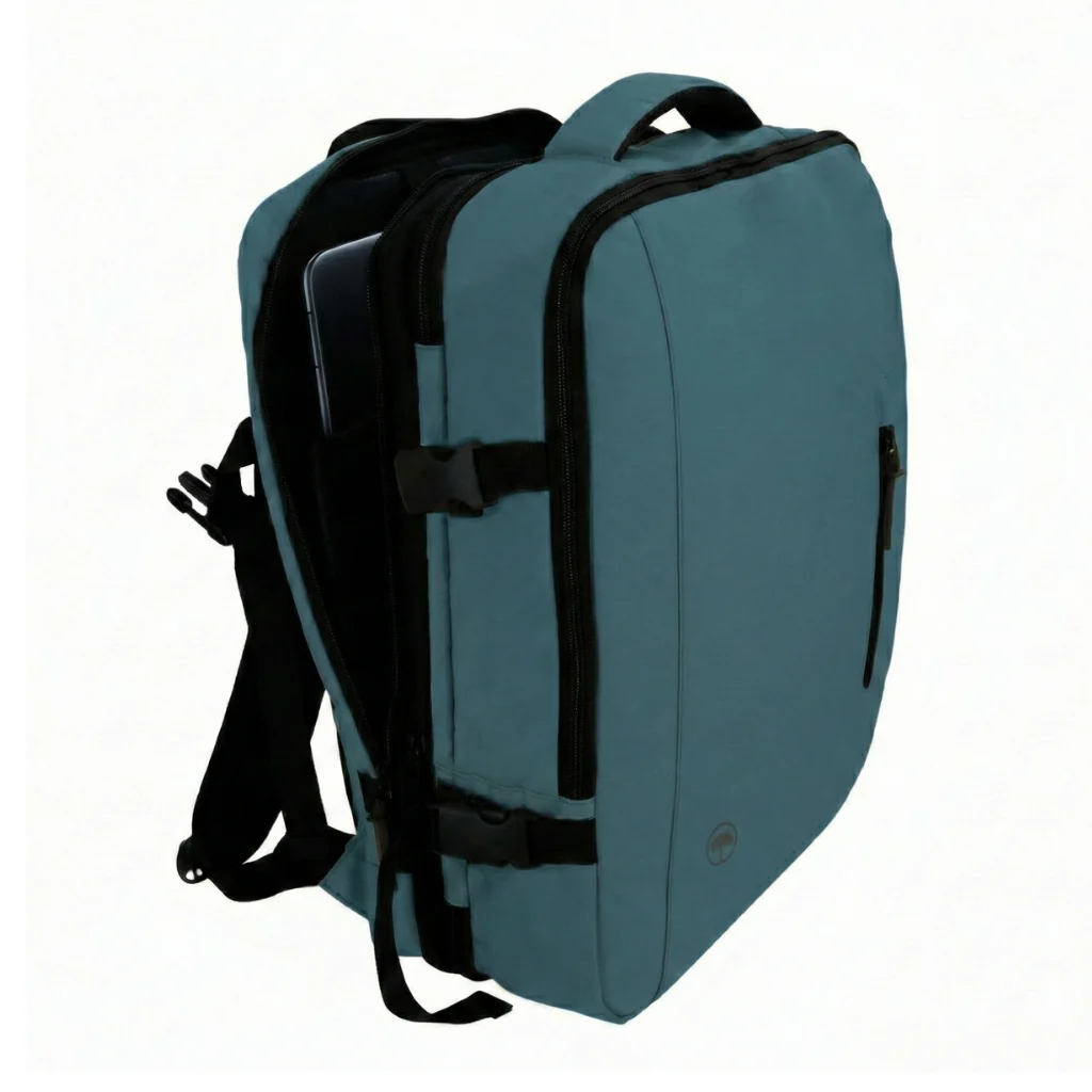 Combo Mochila Viaje XL 40Lts Azul Piedra Llaima Resistente al Agua + Maleta de Cabina Negra - Image 11