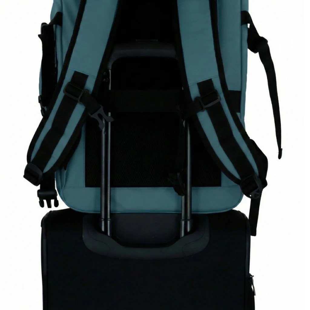 Combo Mochila Viaje XL 40Lts Azul Piedra Llaima Resistente al Agua + Maleta de Cabina Negra - Image 5