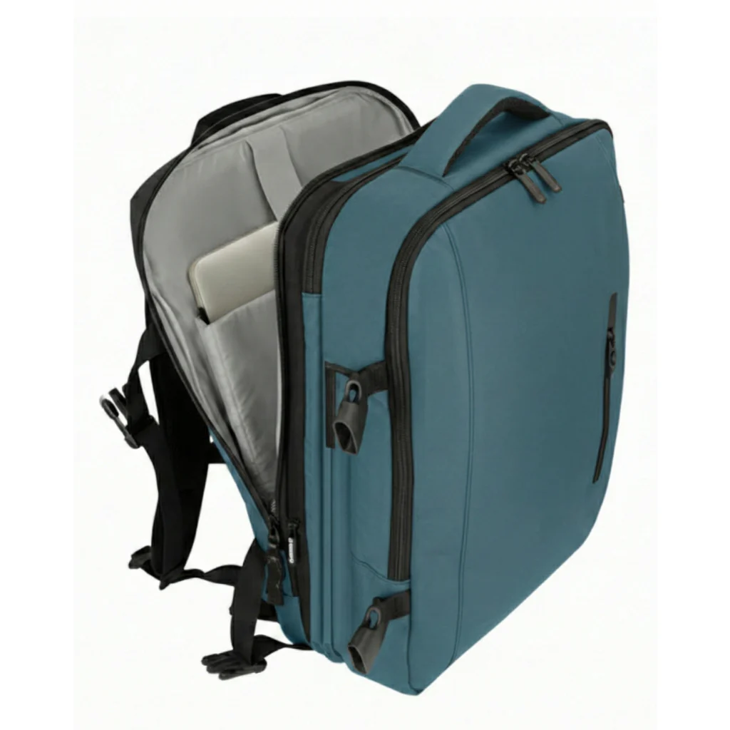 Combo Mochila Viaje XL 40Lts Azul Piedra Llaima Resistente al Agua + Maleta de Cabina Negra - Image 6