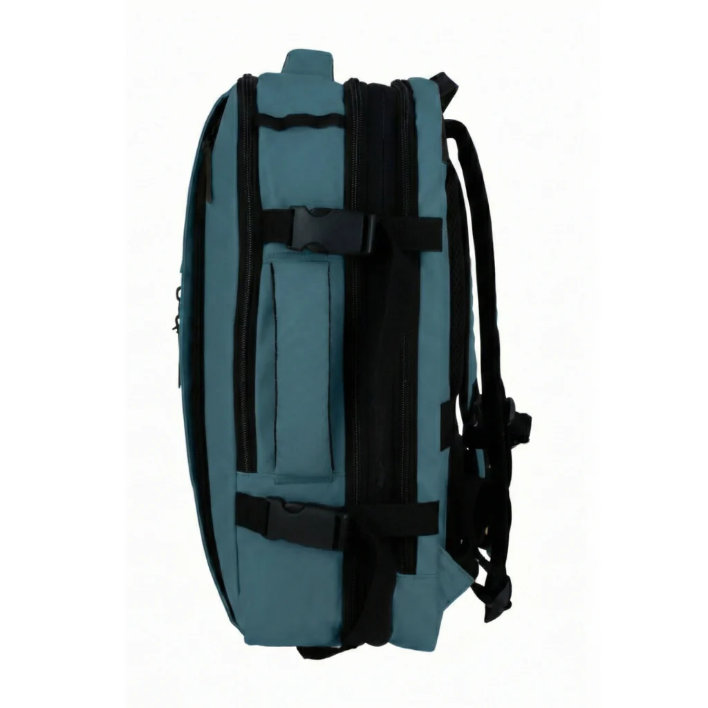 Combo Mochila Viaje XL 40Lts Azul Piedra Llaima Resistente al Agua + Maleta de Cabina Negra - Image 9