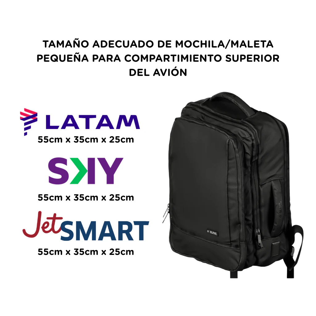 Combo Mochila Viral 30L Negra Sleve + Maleta Cabina Marksman Rosado Oscuro - Image 4