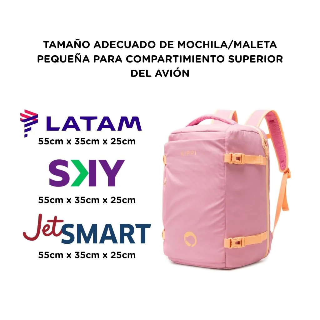 Combo Mochilas de Viaje Viral Kippi 45L Pistacho + Rosada Resistentes al Agua. - Image 4