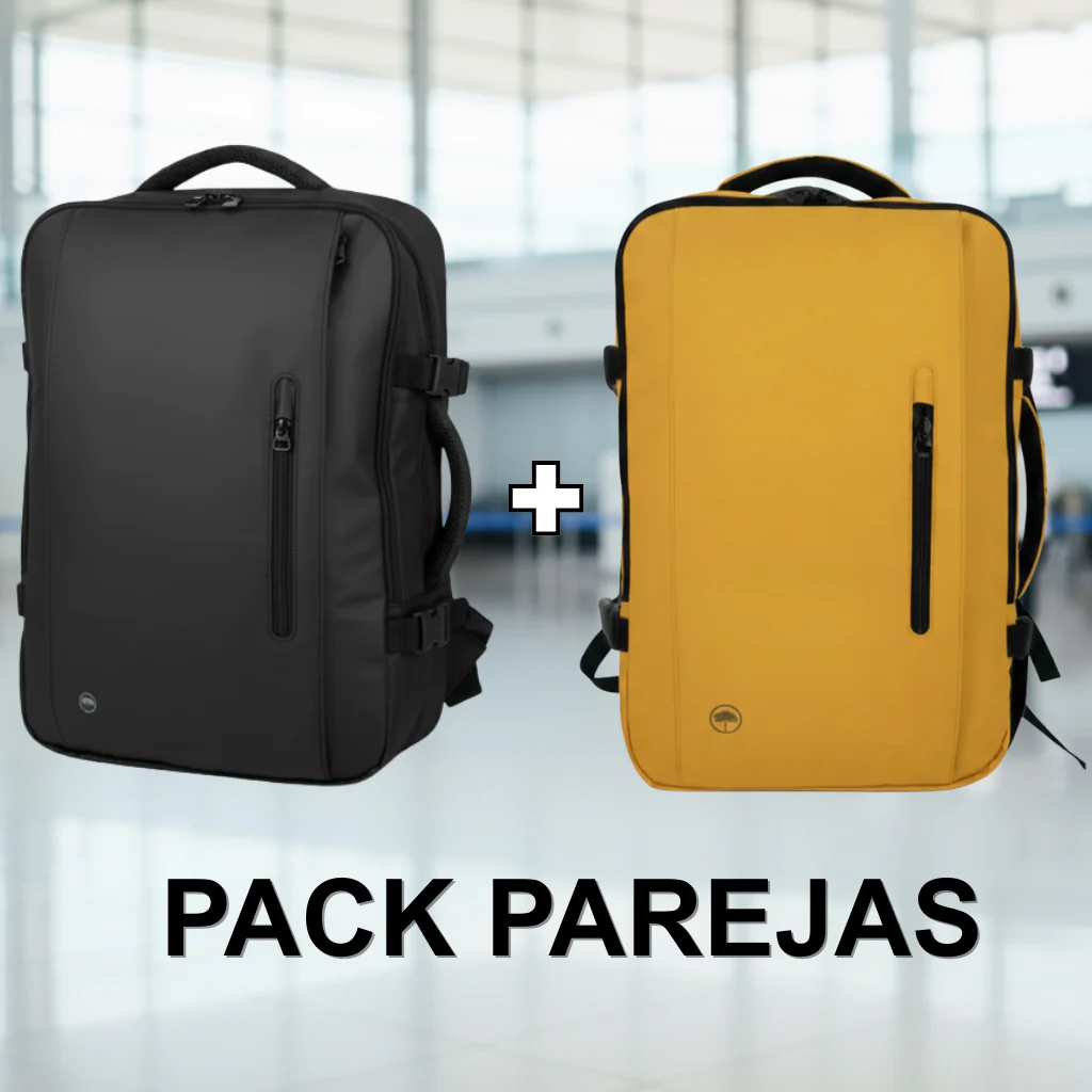 Combo Mochilas de Viaje Viral XL 40L Llaima Color Negro y Mostaza - Image 2