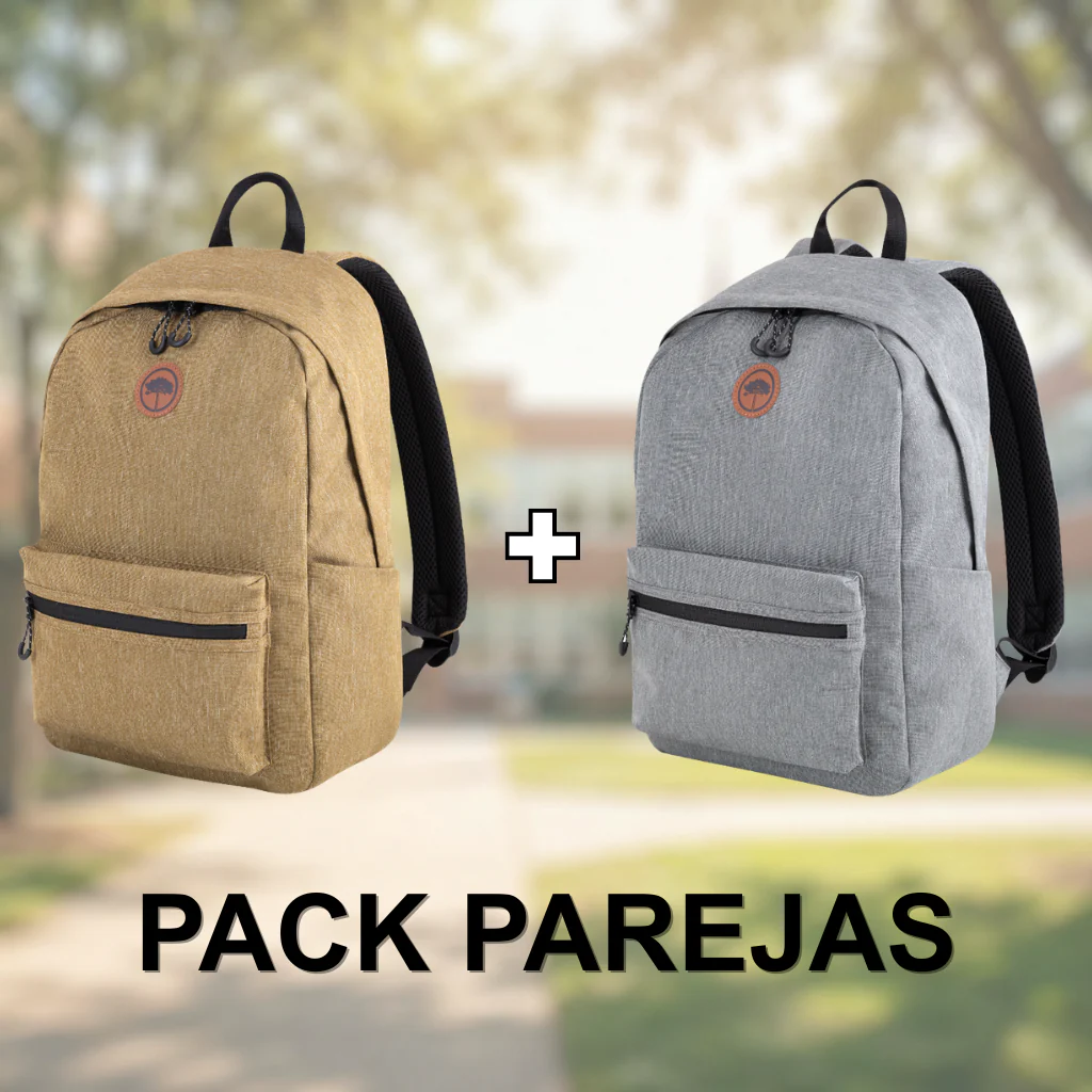 Combo Mochilas Jane Llaima Tela impermeable Gris y Café - Image 4