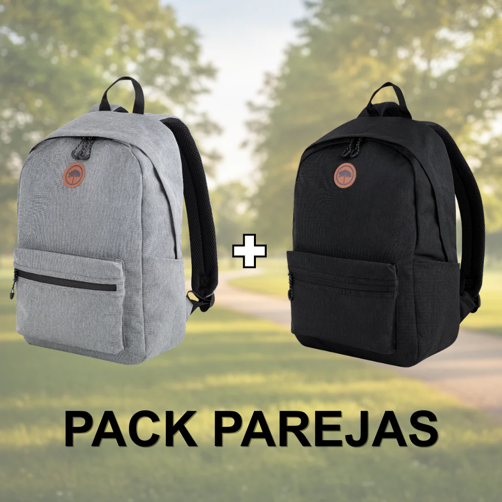 Combo Mochilas Jane Llaima Tela impermeable Gris y Negra - Image 4