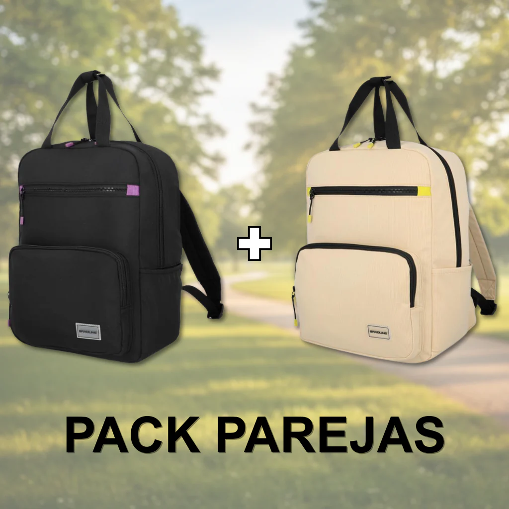 Combo 2 Mochilas Saxoline Collins 20 L Color Negra y Beige - Image 17
