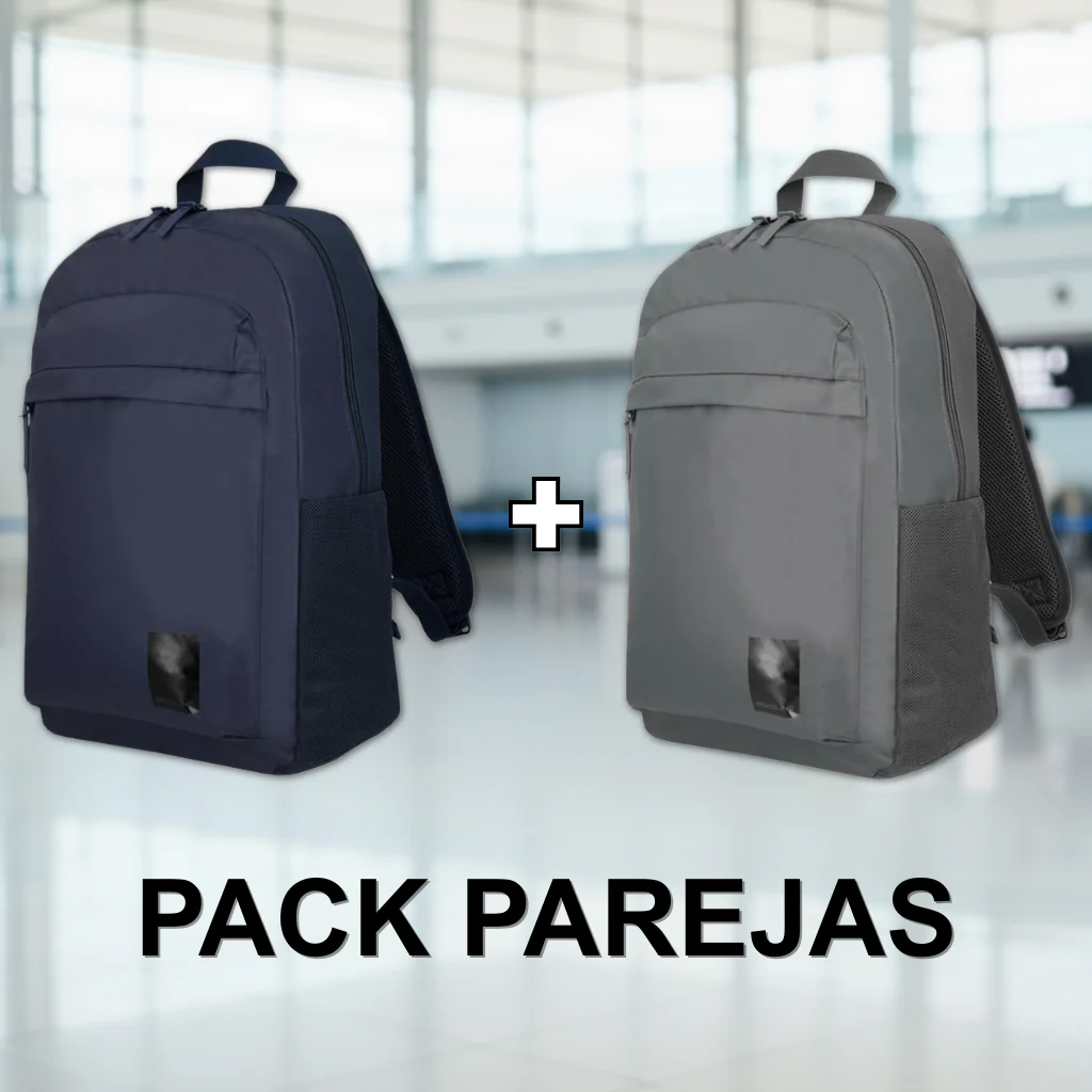Combo 2 Mochilas Saxoline Pittford 25 L color Gris y Azul Marino - Image 2