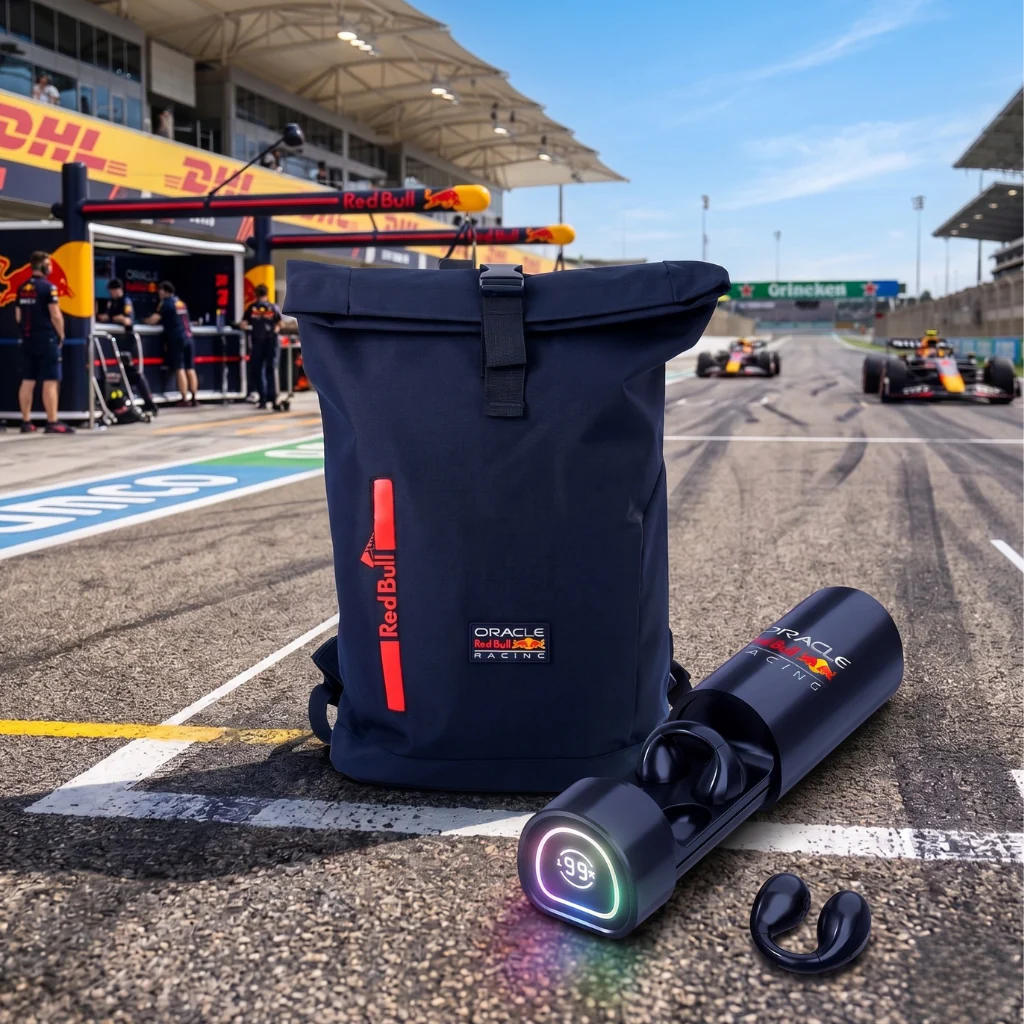 Combo Oracle Red Bull Racing 1 Mochila Rolltop 16L + 1 Audífonos RB EB120