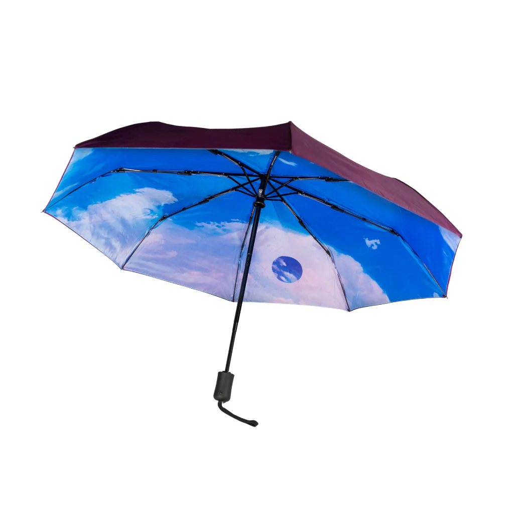 Combo Paraguas Retractiles Morado + Burdeo + Infantil Arcoíris cambia color Celeste - Image 10