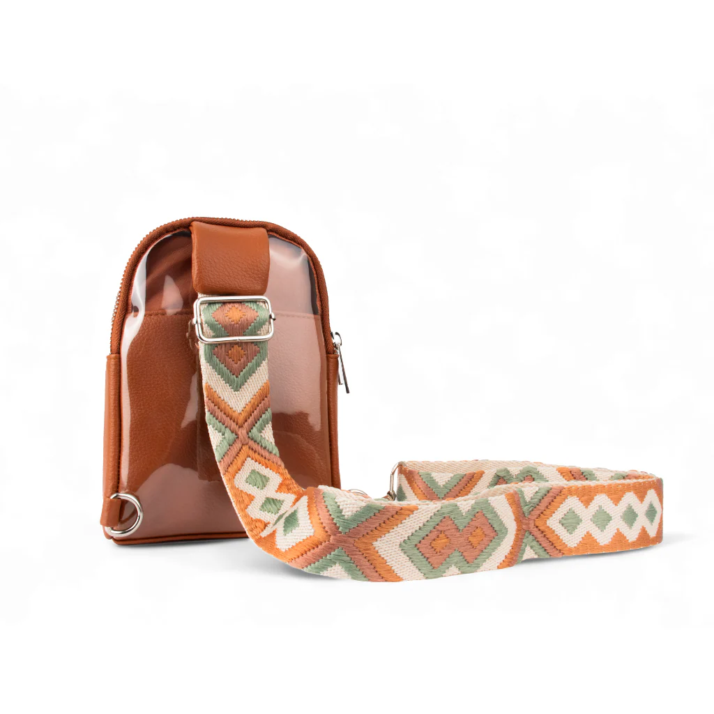 Combo Paraguas Retráctil Burdeo + Manta Sherpa Ecru + Bandolera Crossbag Camel - Image 10