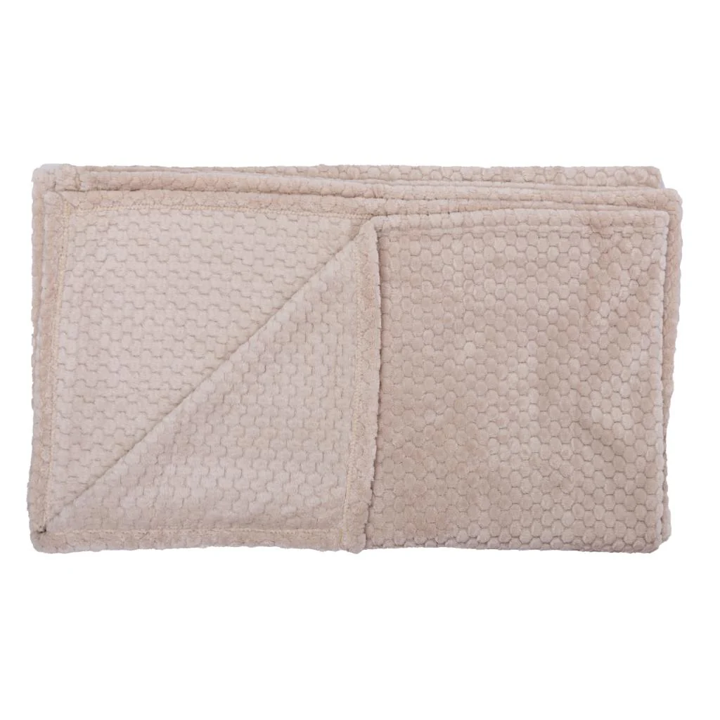 Combo Paraguas Retráctil Morado + Manta Fleece Panal Beige - Image 9