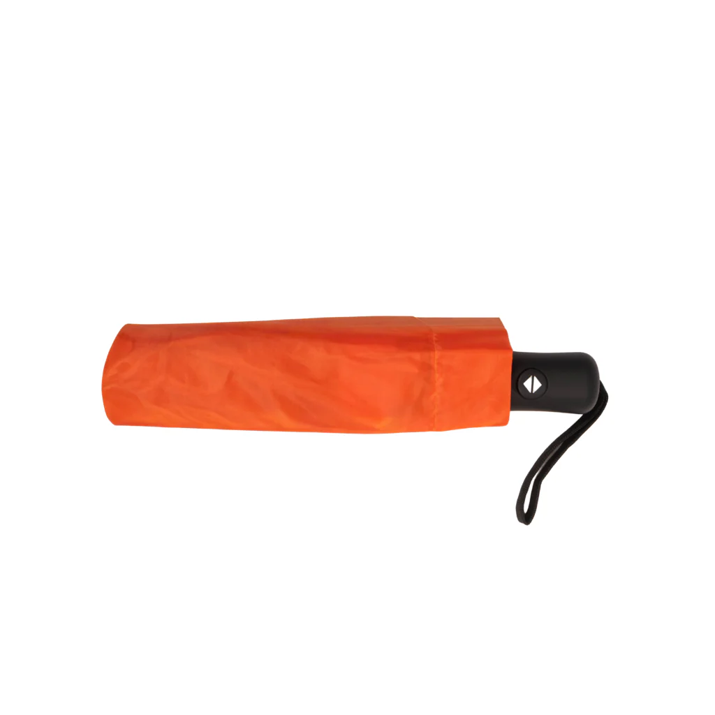 Combo Paraguas Retráctil Naranja + Manta Sherpa Gris Jaspeado - Image 11