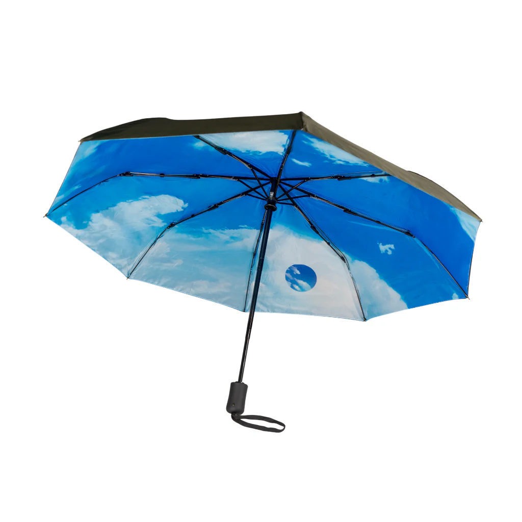 Combo Paraguas Retráctil Verde Oliva + Manta Sherpa Azul Jaspeado - Image 11