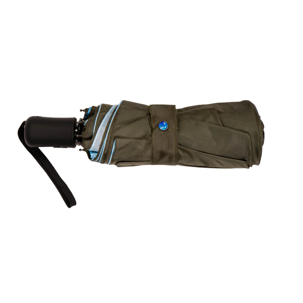 Combo Paraguas Retráctil Verde Oliva + Manta Sherpa Azul Jaspeado + Bandolera Crossbag Dark Green - Image 11