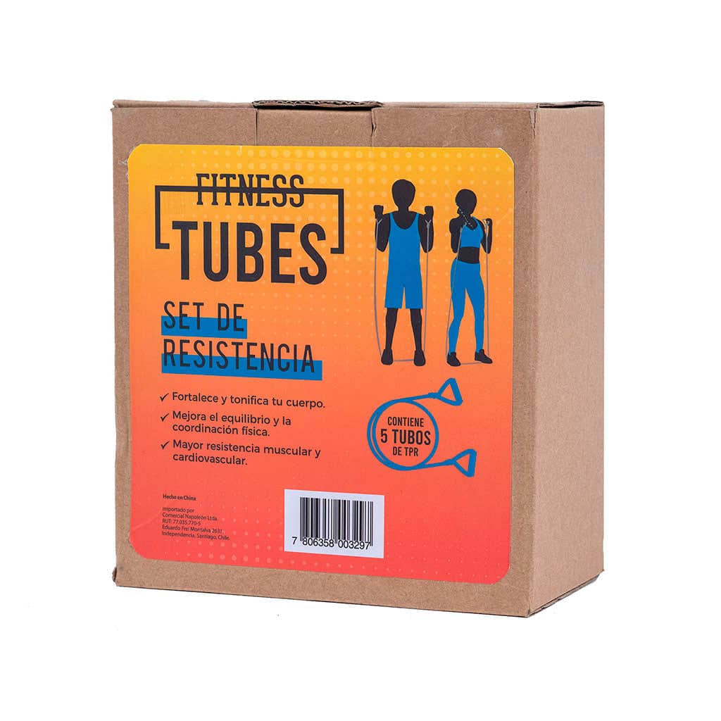Combo Fitness: Tonificador  + 5 Tubos Elásticos de Resistencia + Mancuernas - Image 3