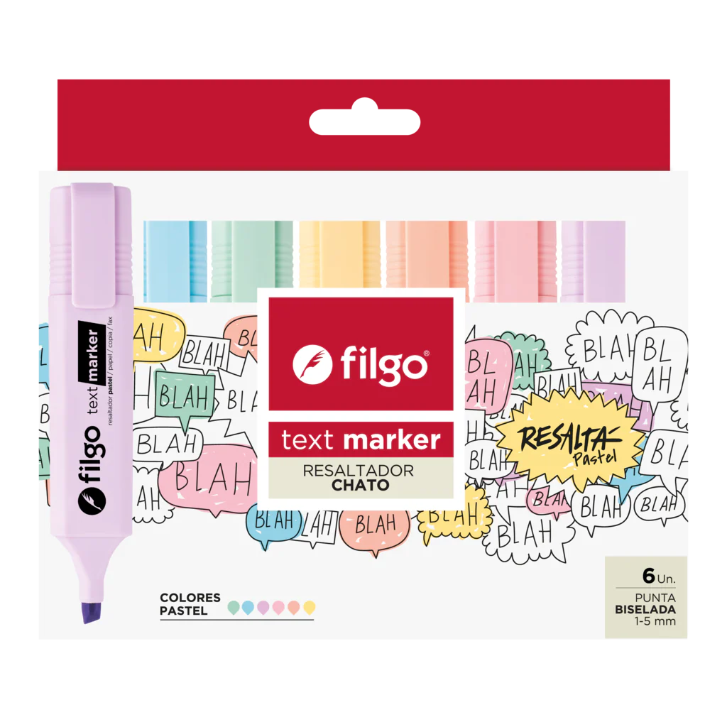 Destacador Text Marker / Estuche 6 Pastel