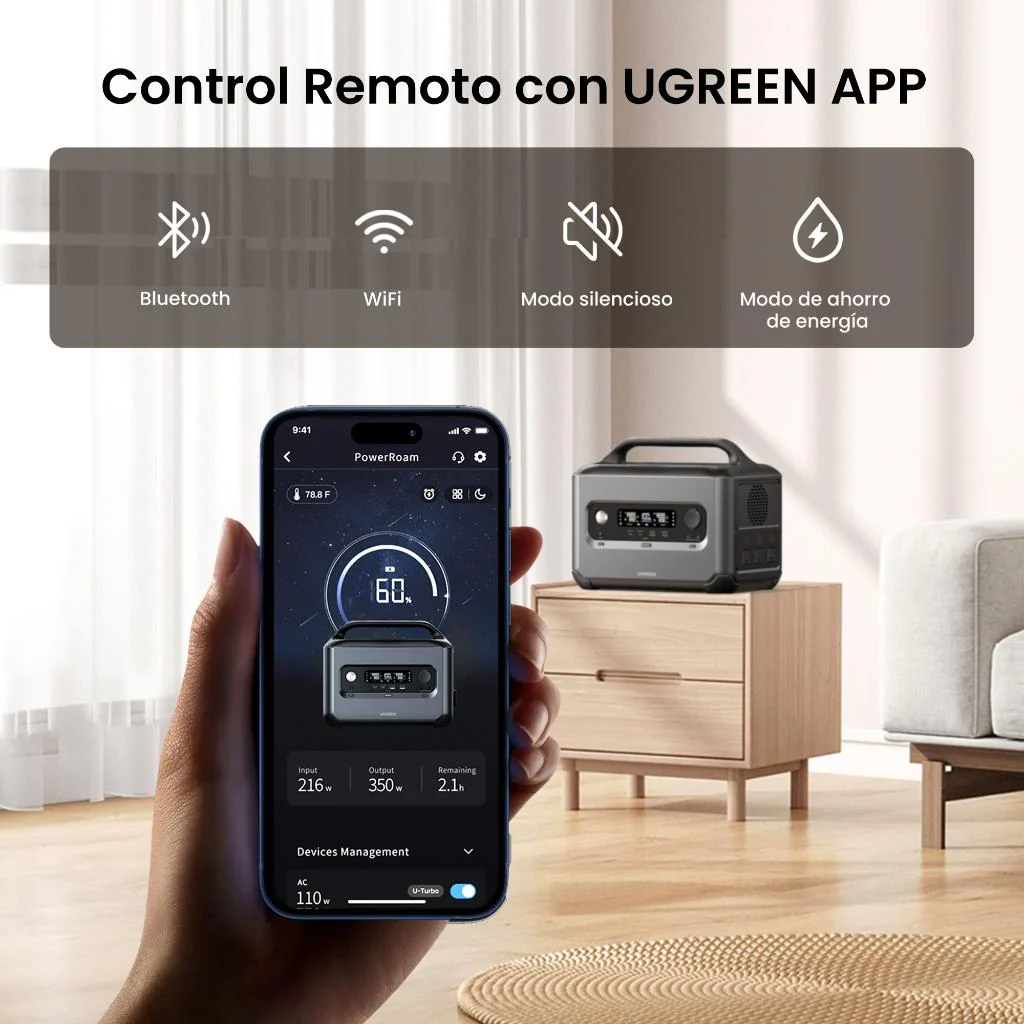 Energía Portátil UGREEN GS1200 1024Wh Con Carga Solar Hasta 400W - Image 16