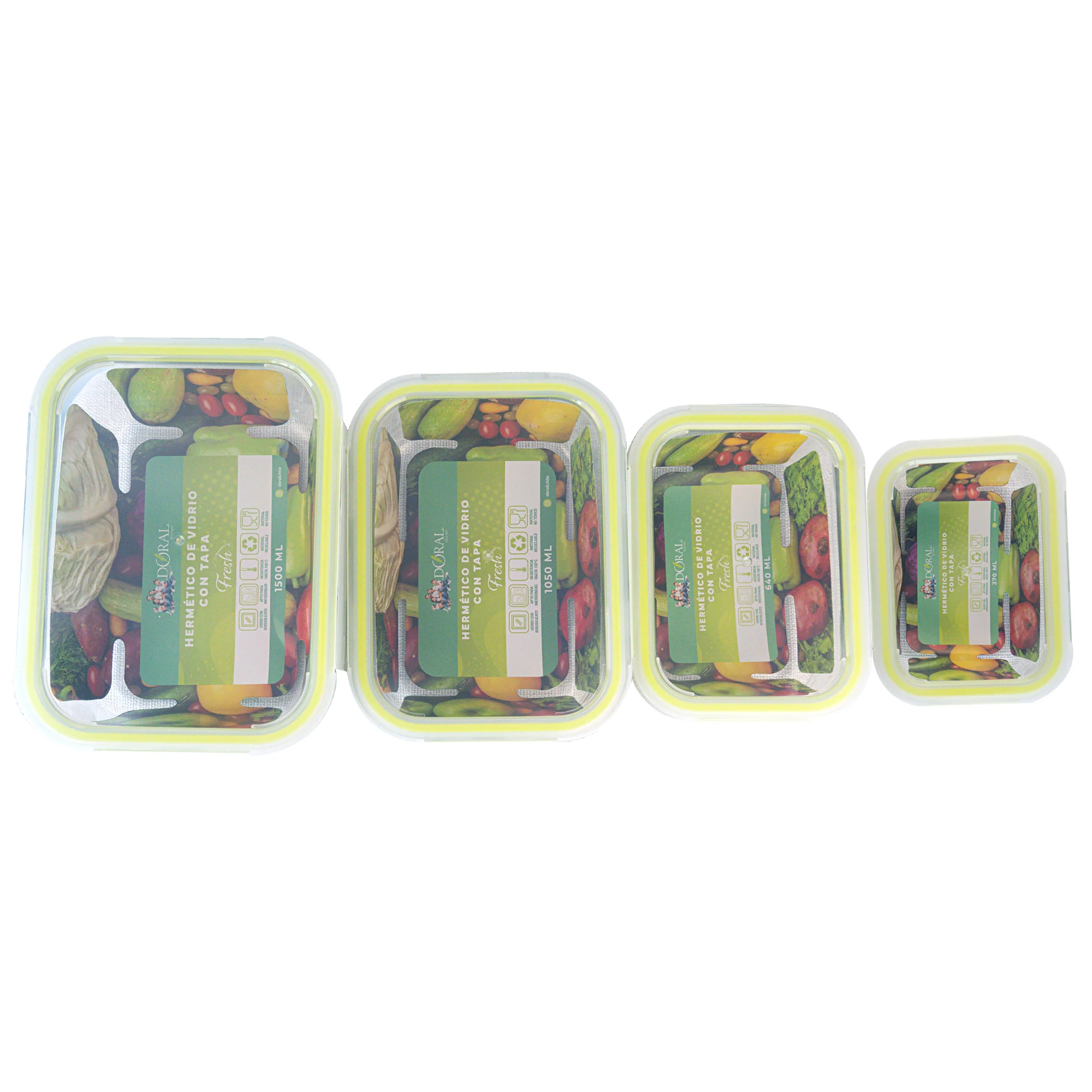Hermético De Vidrio Borosilicato Fresh Rectangular 370 Ml Doral - Image 2