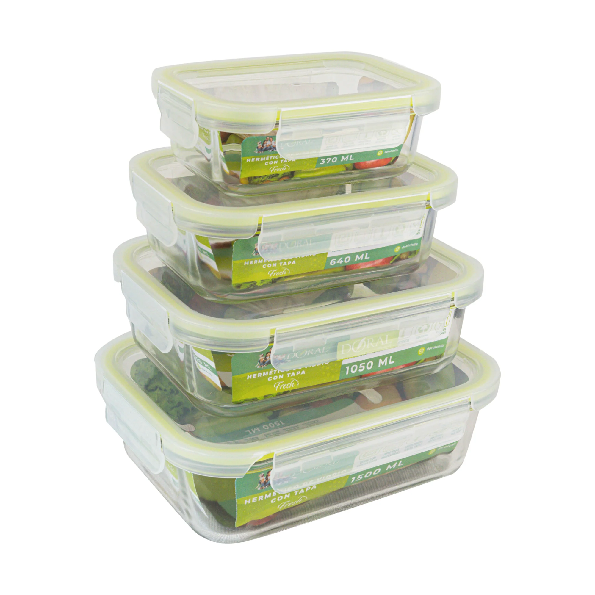 Hermético De Vidrio Borosilicato Fresh Rectangular 370 Ml Doral - Image 3